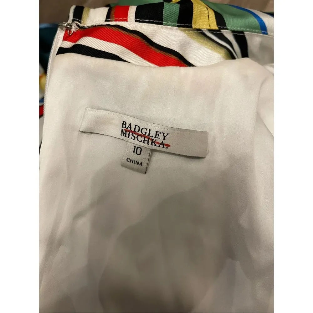 Badgley Mischka Mixed Print Tiered Shirtdress - Picture 13 of 14